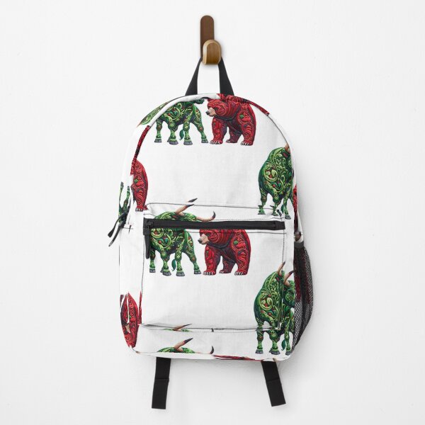 Item preview, Embroidered Green Bull and Red Bear Financial Animals designed and sold by kylmllr101684.
