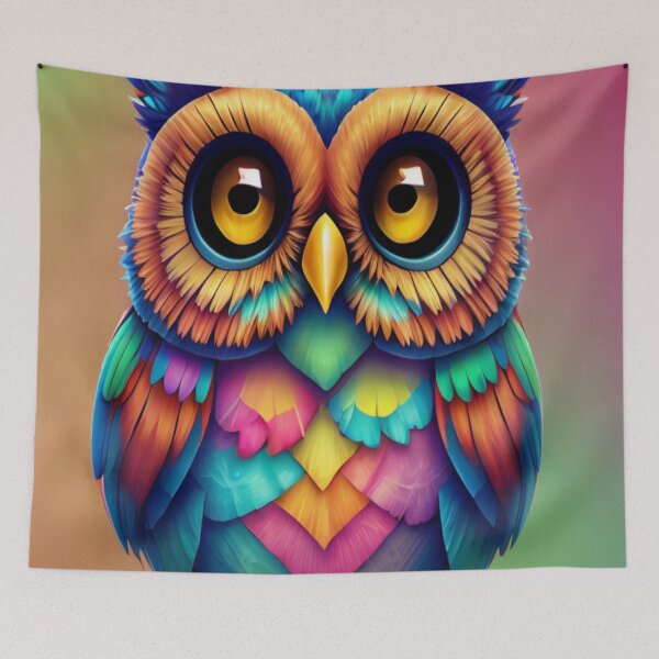 Item preview,  Vibrant and whimsical Colorful Owl  designed and sold by TenderSoar.