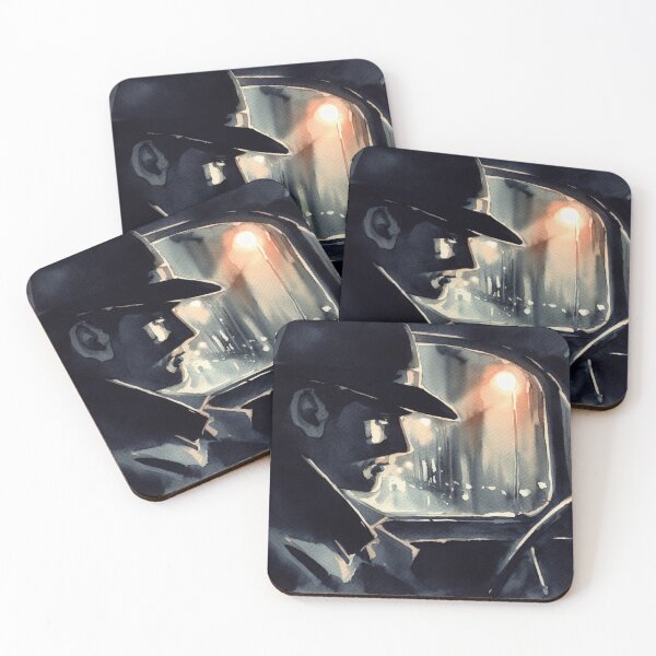 Item preview, Noir Vintage Detective in car art [Watercolor] designed and sold by RESToRAPTOR.