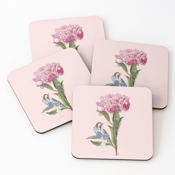 Item preview, Pink peony flower with a cute girl in Valentine day designed and sold by OliveOilstudio.
