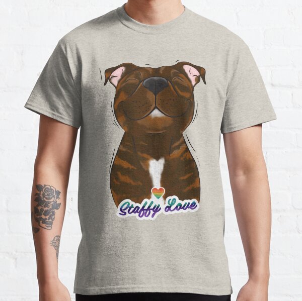 Item preview, Smiling Brindle Staffy (stafford) Staffy Love  designed and sold by jolographics.