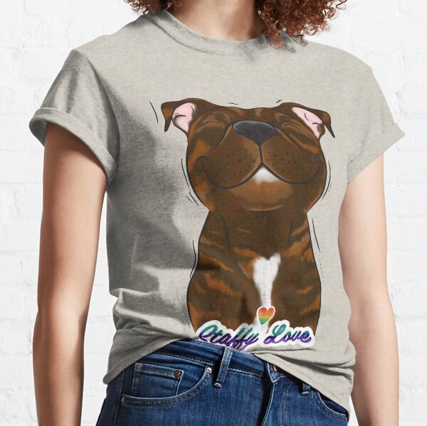 Item preview, Smiling Brindle Staffy (stafford) Staffy Love  designed and sold by jolographics.