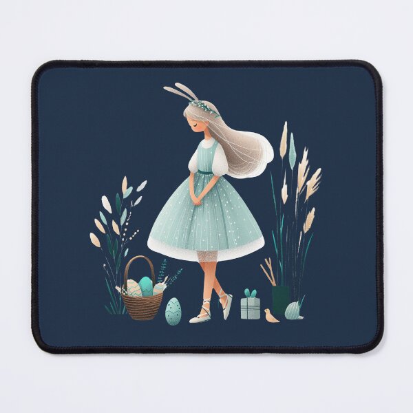 Item preview, Easter Curiosity: Smiling Girl by a Basket Full of Surprises designed and sold by BorczVisuals.