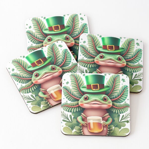 Item preview, Luck of the Gilled: St. Patrick's Day Axolotl Portrait designed and sold by SellingWSarah17.