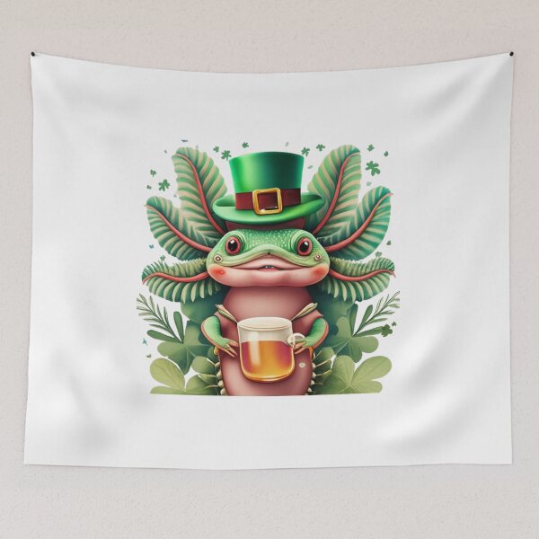 Item preview, Luck of the Gilled: St. Patrick's Day Axolotl Portrait designed and sold by SellingWSarah17.