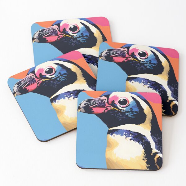 Item preview, penguin portrait art. animal colorful. Animal throw pillow.  designed and sold by formform.