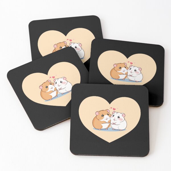 Item preview, A hamsters couple falling in love framed in the shape of a heart designed and sold by twisted-dot.