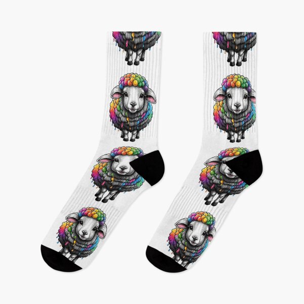 Artikelvorschau, Aquarellspritzer bunte Schafe entworfen und verkauft von Metaverse8.