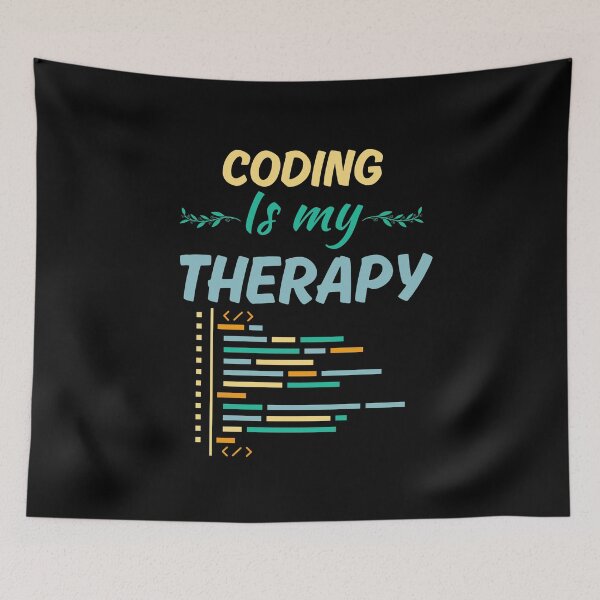 Item preview, Coding is my therapy, funny coder job saying, coding enthusiast or fan life designed and sold by NBSStore.