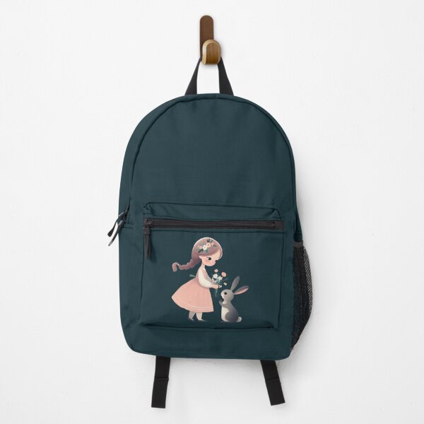 Item preview, Holiday Gift: Little Girl Presents Bunny with Flowers designed and sold by BorczVisuals.