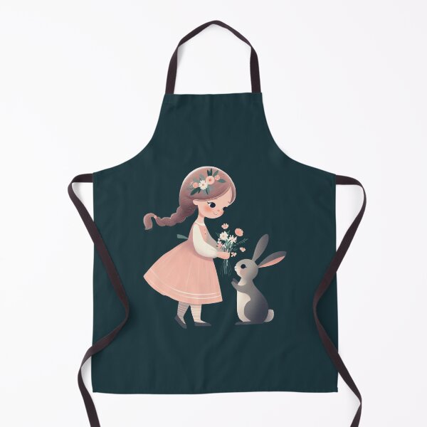 Item preview, Holiday Gift: Little Girl Presents Bunny with Flowers designed and sold by BorczVisuals.
