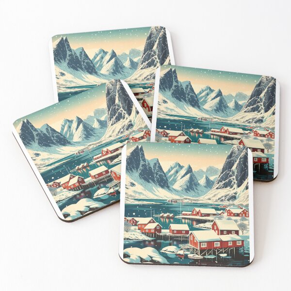 Item preview, Reine Norway- Digital art poster designed and sold by TravelMarvel.