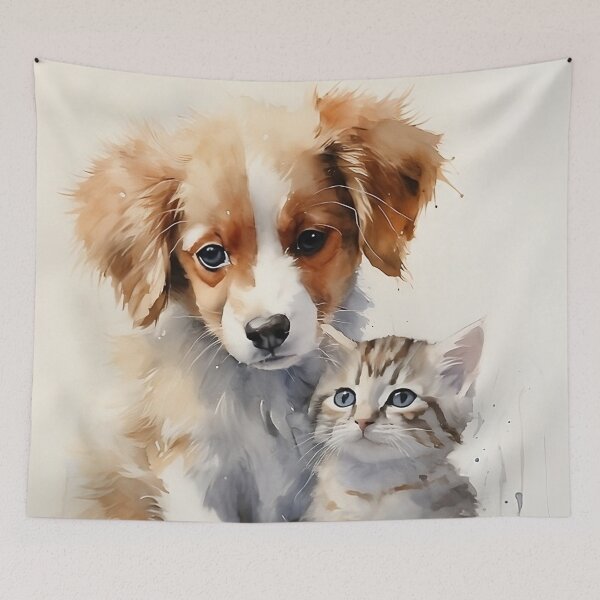 Item preview, Puppy and Kitten - Digital Art designed and sold by SnoopyTF.