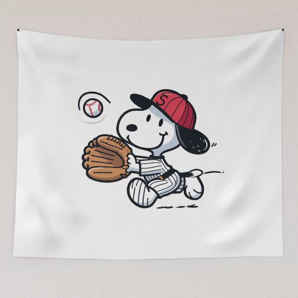 Item preview, snoopy plays baseball designed and sold by MakeYourDayShop.