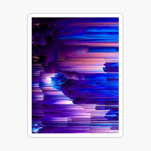 Glitchin' Blues - Abstract Pixel Art Sticker