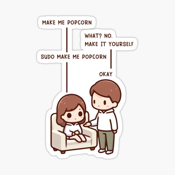 Item preview, Sudo Make Me Popcorn - Siblings version designed and sold by CutePlanetEarth.