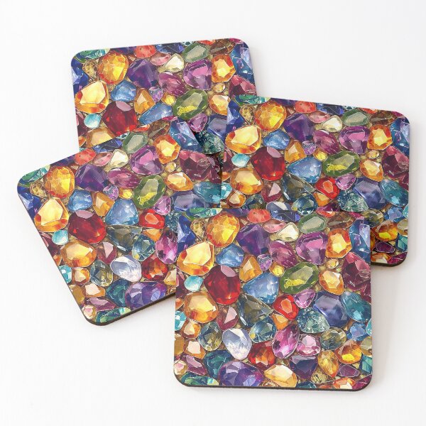 Item preview, Kaleidoscope of Gems - Vibrant Jewel Tapestry Art designed and sold by Sir Meow Meow.