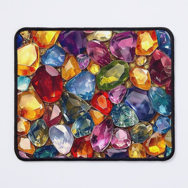 Item preview, Kaleidoscope of Gems - Vibrant Jewel Tapestry Art designed and sold by Sir Meow Meow.