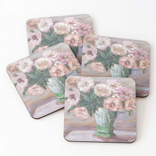 Item preview, Peonies Bouquet of Peonies Summer Flowers Oil painting designed and sold by ArtUnova.