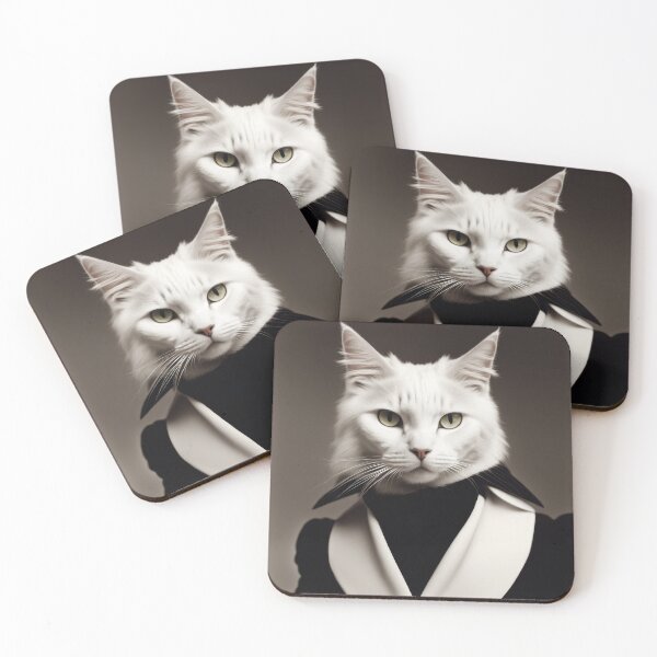 Item preview, Anthropomorphic Cat Collection - Domestic Longhair #93 White Cat designed and sold by elektronen.