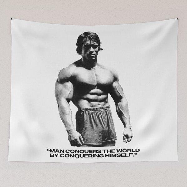 Item preview, Stoic Quote “Man conquers the world by conquering himself.” Arnold Schwarzenegger Fan art designed and sold by HuzaifaNaveedh.