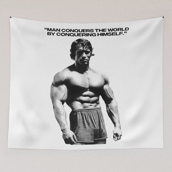 Item preview, Stoic Quote “Man conquers the world by conquering himself.” Arnold Schwarzenegger Fan art designed and sold by HuzaifaNaveedh.