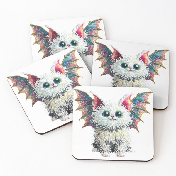 Item preview, Embroidered Cute Vampire Cat with Wings and Fangs designed and sold by kylmllr101684.
