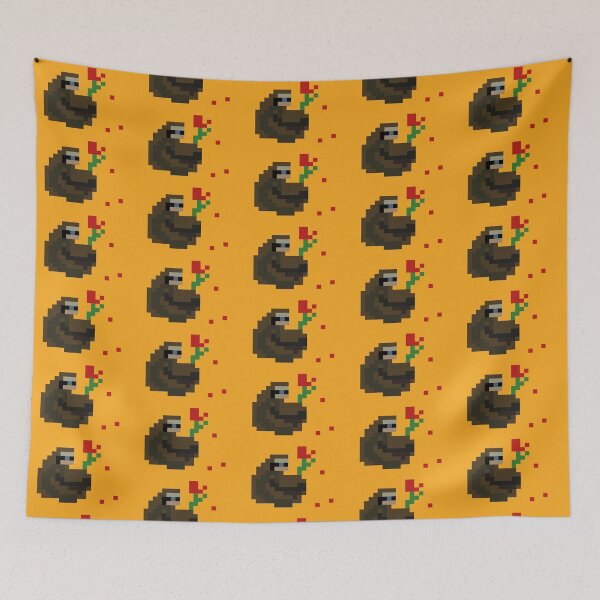 Item preview, Pixel Sloth Gives Flower (yellow) designed and sold by D-Vogt-Grafik.