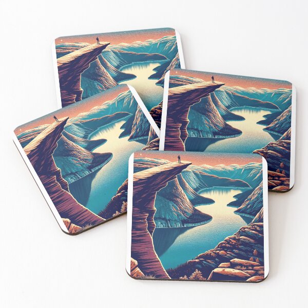 Item preview, Trolltunga Norway - Digital art poster designed and sold by TravelMarvel.