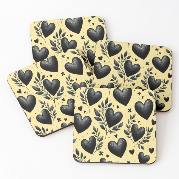 Item preview,  Black Heart and Leaves Pattern designed and sold by PatternInArt.