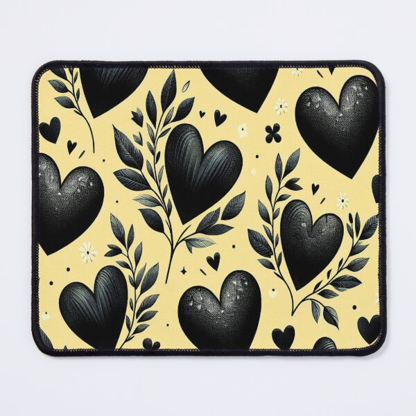 Item preview, Black Heart and Leaves Pattern designed and sold by PatternInArt.