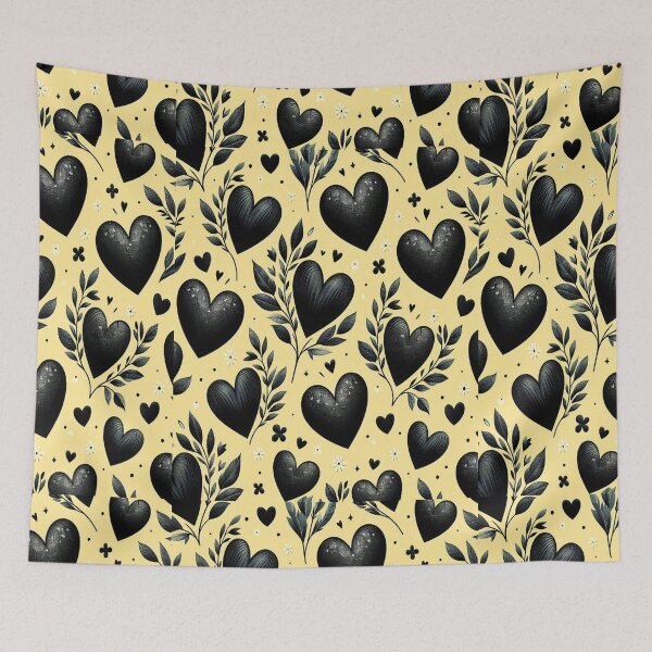 Item preview,  Black Heart and Leaves Pattern designed and sold by PatternInArt.