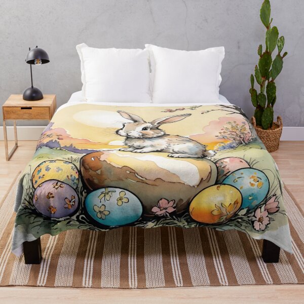 Item preview, Happy Easter - Easter bunny, Easter eggs and flowers V54 designed and sold by DreamingAwake1.
