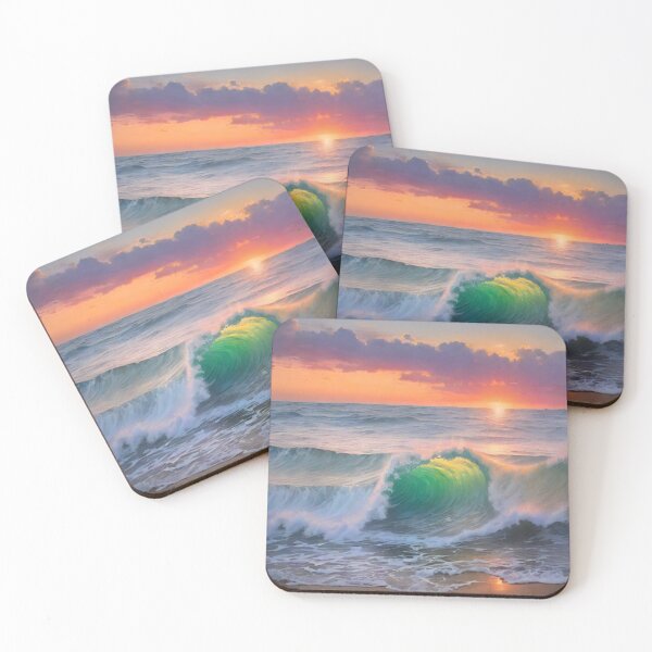Item preview, Great wave and ocean sunset 2 designed and sold by treatsntrinkets.
