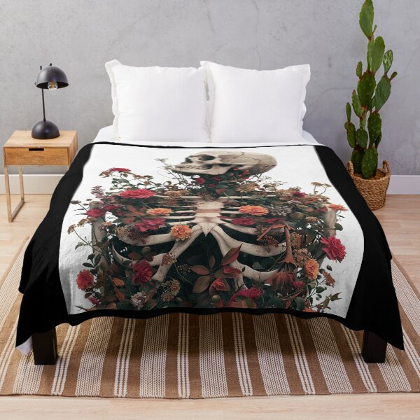 Item preview, Bones and Botany - Skeleton and Flowers - Life and Death designed and sold by Splatter-arts.