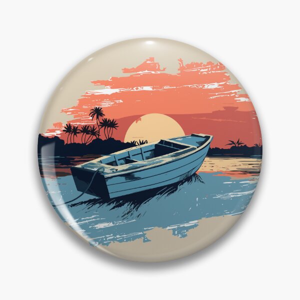 Item preview, Vintage sunset motorboat designed and sold by Inspilab-Arts.