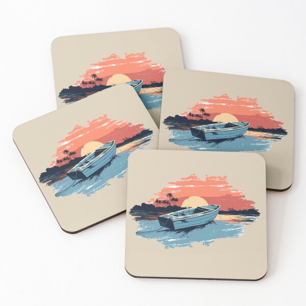 Item preview, Vintage sunset motorboat designed and sold by Inspilab-Arts.