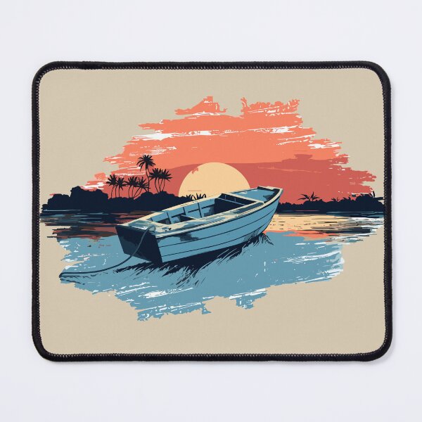 Item preview, Vintage sunset motorboat designed and sold by Inspilab-Arts.