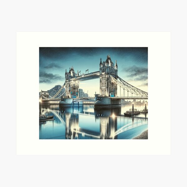 Item preview, Twilight Serenade Tower Bridge in London Evening Reflections designed and sold by irek07.