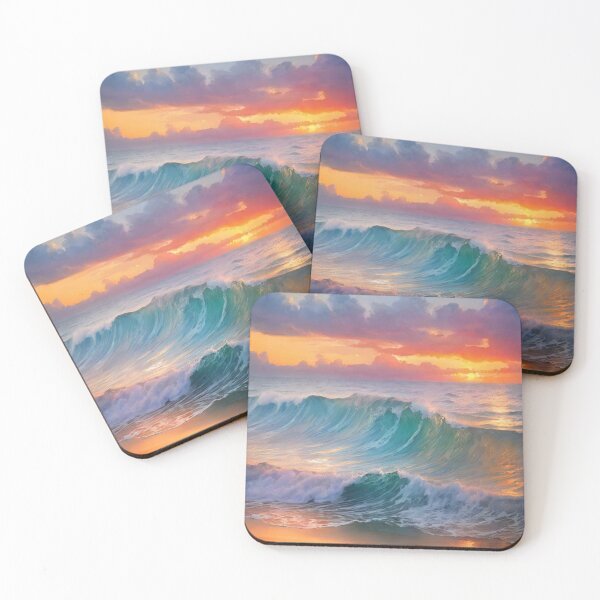 Item preview, Great wave and ocean sunset 3 designed and sold by treatsntrinkets.