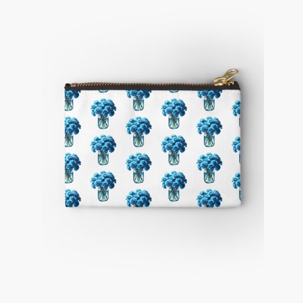 Item preview, Mason Jar with Flowers, blue carnations designed and sold by Truck Stop One.