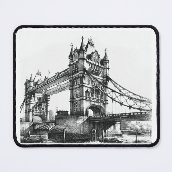 Item preview, Architectural Majesty Tower Bridge in Charcoal Sketch designed and sold by irek07.