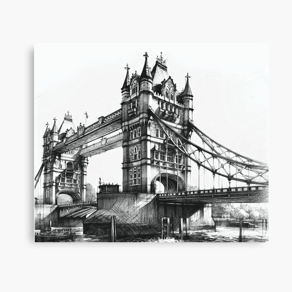 Item preview, Architectural Majesty Tower Bridge in Charcoal Sketch designed and sold by irek07.