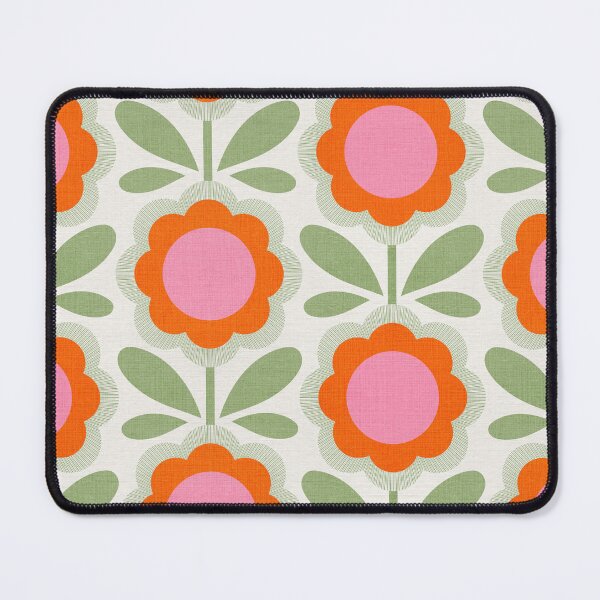 Item preview, Bold Retro 70s Daisy Flowers in Bloom - Green & Pink designed and sold by Dominiquevari.