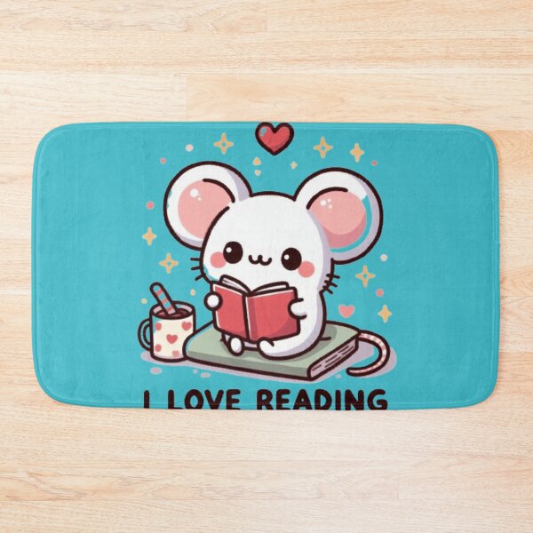 Item preview, "I love reading" cute mouse reading books designed and sold by Culmika.