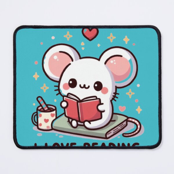 Item preview, "I love reading" cute mouse reading books designed and sold by Culmika.