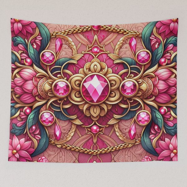 Item preview,  Luxury Floral Chain Digital Art In Pink designed and sold by mymagicstoreus.