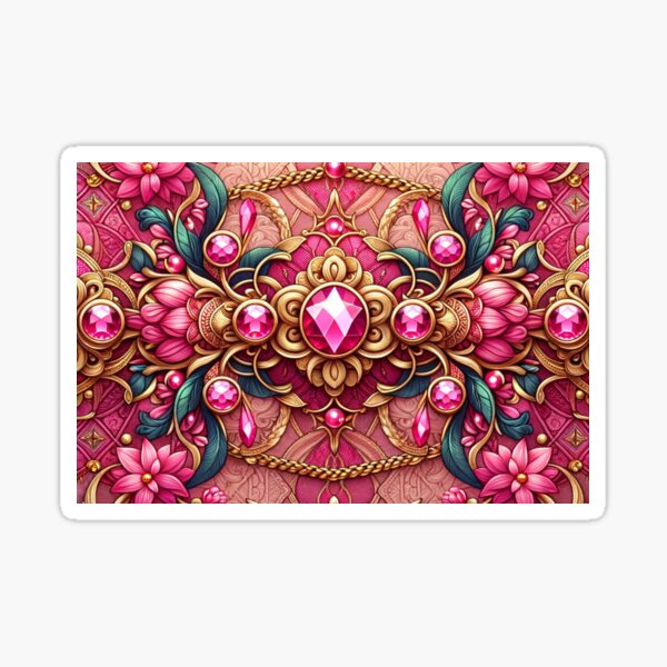 Item preview,  Luxury Floral Chain Digital Art In Pink designed and sold by mymagicstoreus.