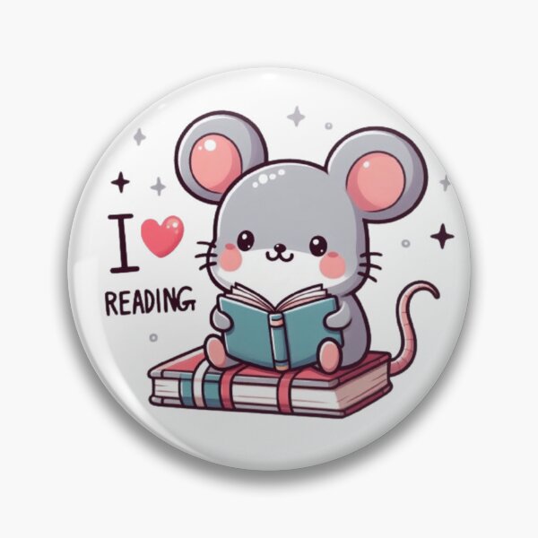 Item preview, "I love reading" cute mouse reading books designed and sold by Culmika.