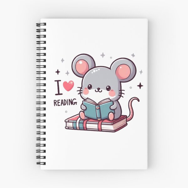 Item preview, "I love reading" cute mouse reading books designed and sold by Culmika.